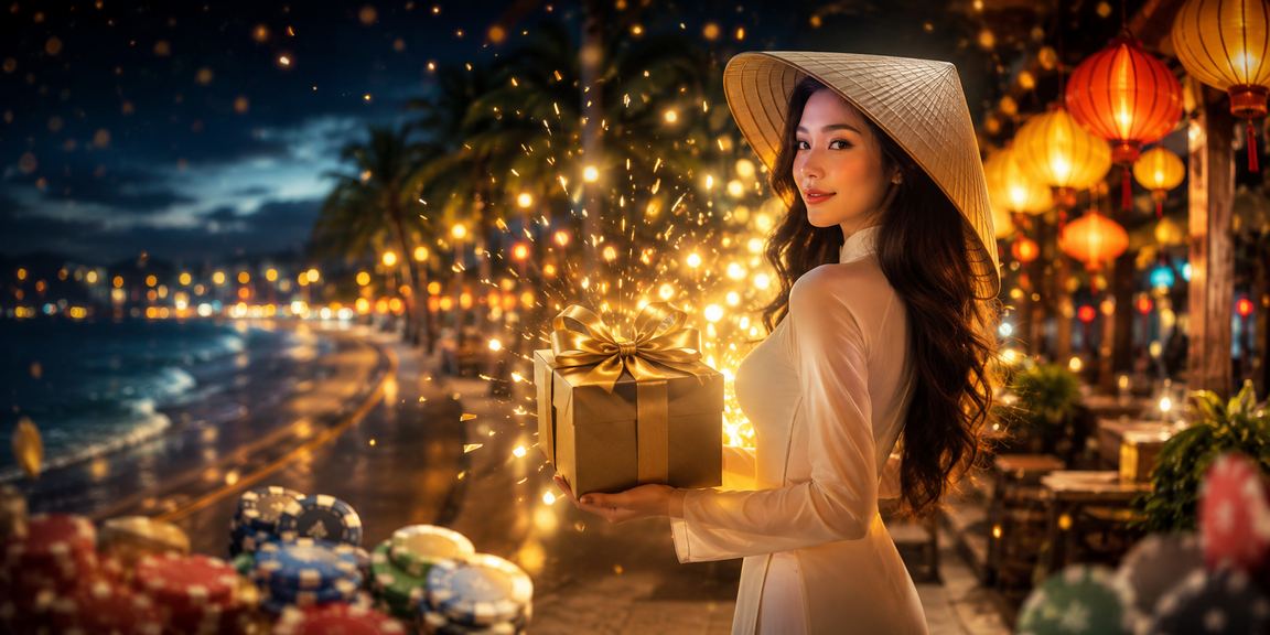 Khung cảnh đặt kèo thư giãn tại phố cổ Hội An với nón lá truyền thống